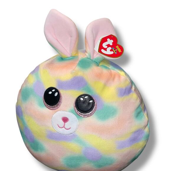 Ty Squish A Boos Plush Furry Easter Bunny Pillow Nursery Decor Baby Shower 18" - Picture 9 of 13